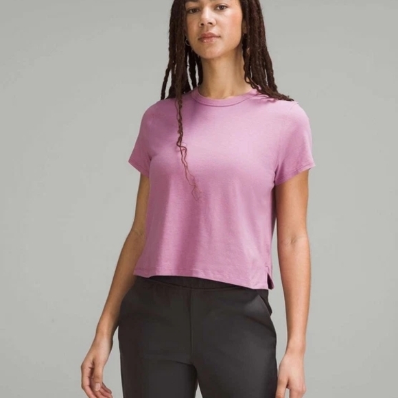 Lululemon Classic-Fit Cotton-Blend T-Shirt. Velvet Dust Size Small - Picture 1 of 5